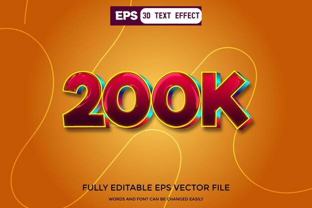 200k 3d editable text effect