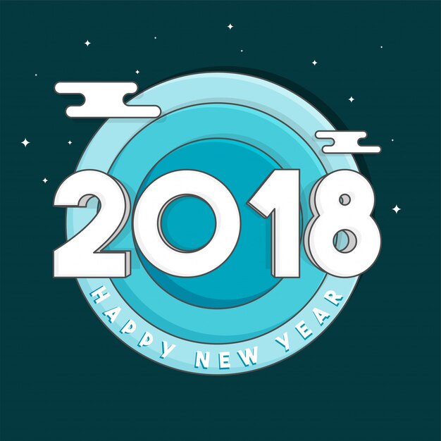 2018 yazısıyla retro Yeni Yıl kutlaması arka planı