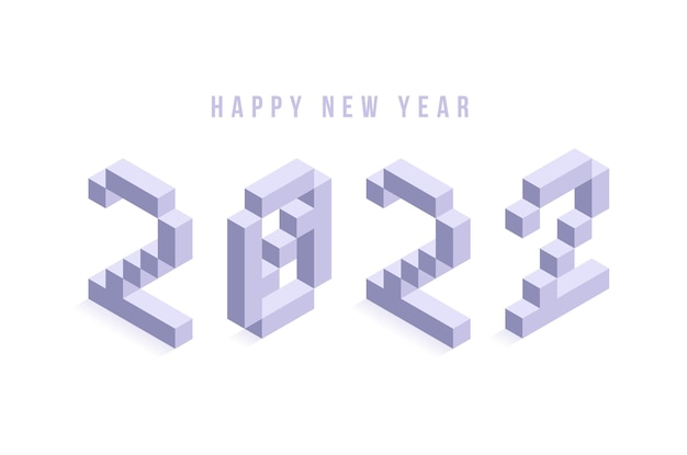 2022 new year isometric vector illustration art. minimal 2022 vector holiday decoration elements for design, postcard, greeting cards and invitations or flyer