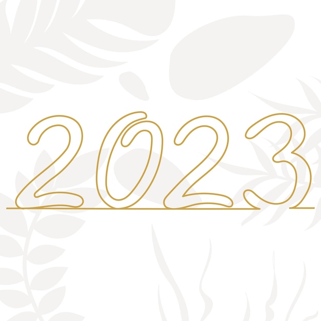 2023 continuous line drawing vector sketch