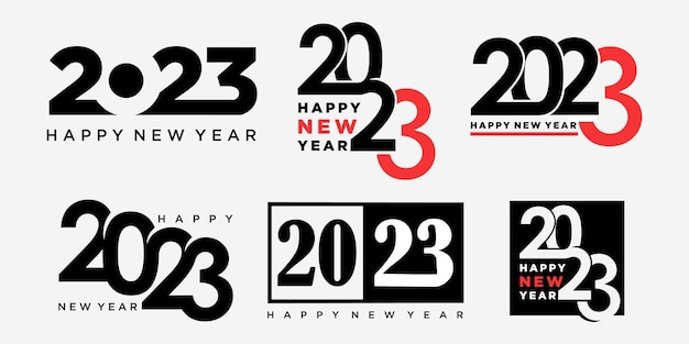 2023 Happy New Year logo text design 2023 number design template collection vector illustration