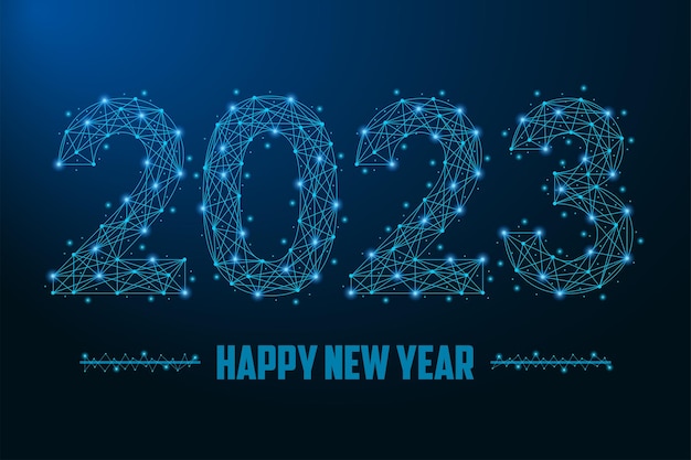 2023 new year illustration made by points and lines