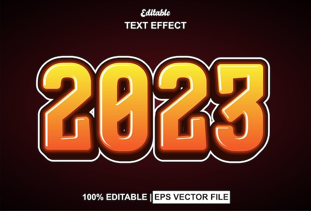 2023 text effect with 3d style and editable