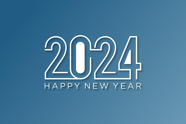 2024 design templatenew year greeting with numbers connecting for postercalendar and greeting card