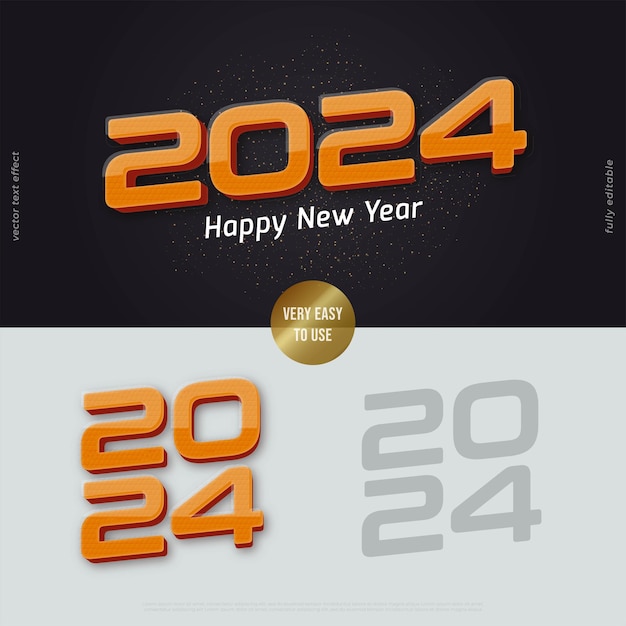 2024 fresh color vector 3D design with editable text effect