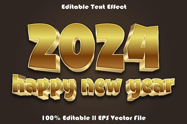 2024 Happy New Year Editable Text Effect