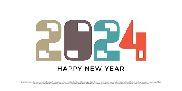 2024 Happy new year logo vector design illustration with modern idea