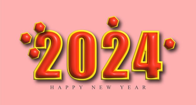 2024 modern happy new year banner design