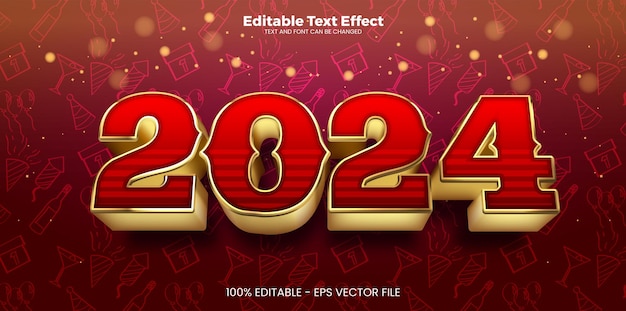 2024 New Year editable text effect in modern trend style