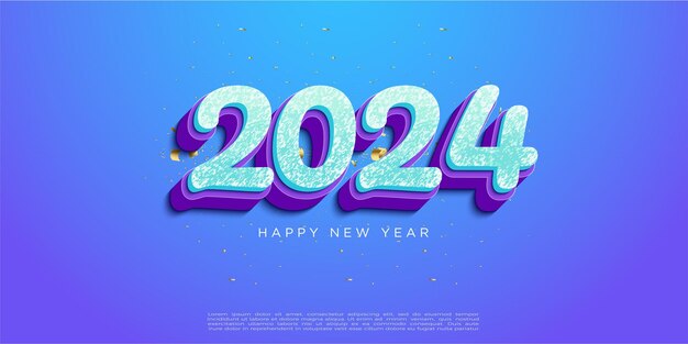 2024 new year with unique and cute numbers 2024 new year celebration