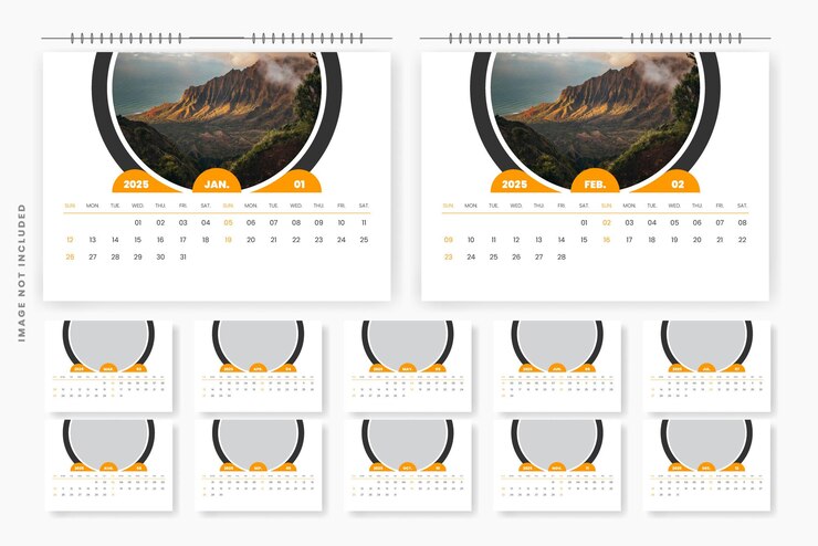 Vektör 2025 desk calendar design