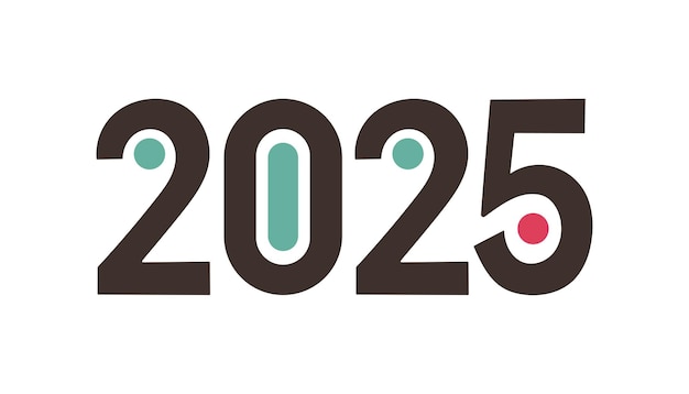 2025 new year lettering new year 2025 minimalist on white background happy new year design template
