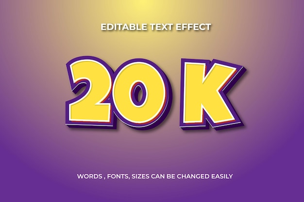 20k editbale text effect