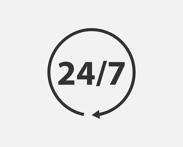 24 Hours a day service icon symbol vector