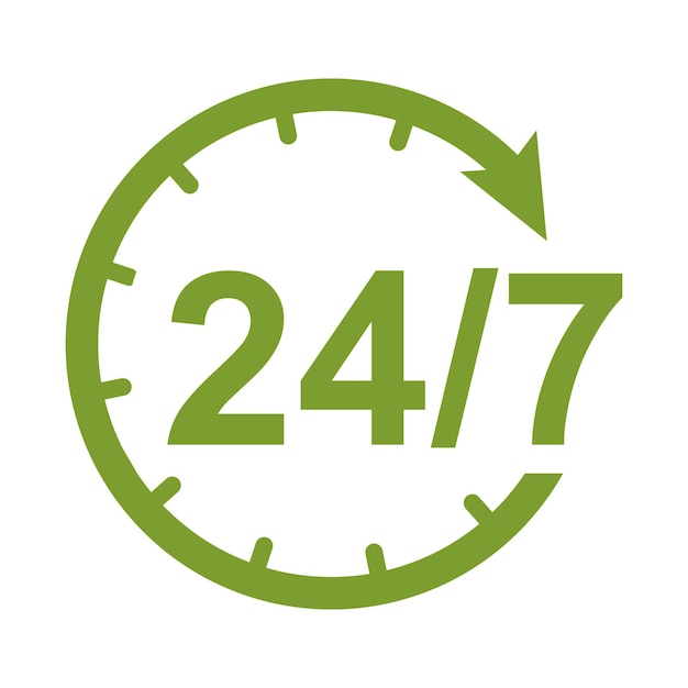 24 hours a day service icon vector design templates