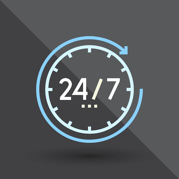 24 hours and 7 days always open service poster