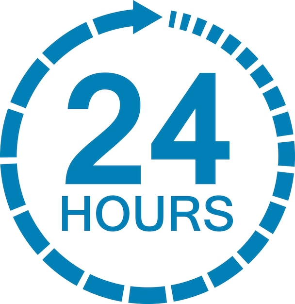 24 twenty four hour clock online service logo clock online