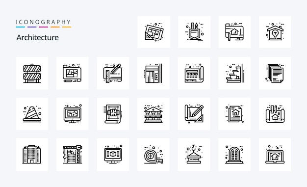 25 Architecture Line icon pack