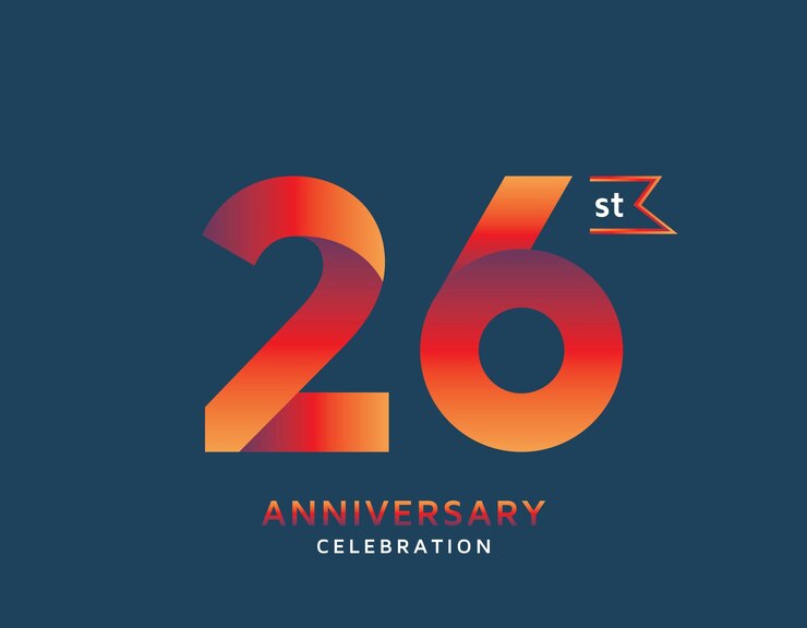 26st anniversary colorful