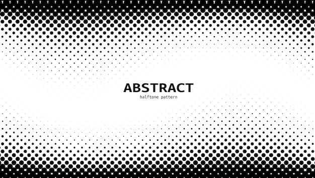 2D Abstract BW Halftone Wave Simple Background