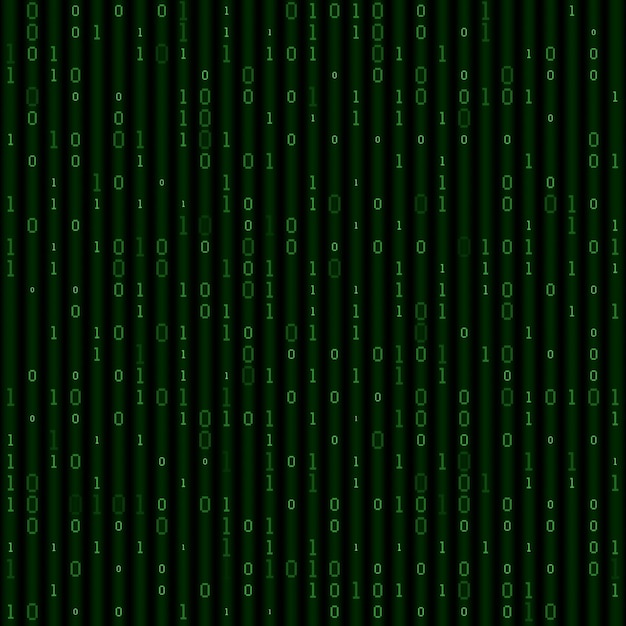 2D Dark Digital Green Binary Seamless Pattern