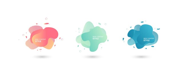 3 abstract colorful Gradients design Set of 3 abstract elements curves the Dynamic