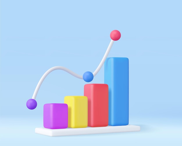 3 boyutlu İş çubuk grafik stratejisi konsepti
