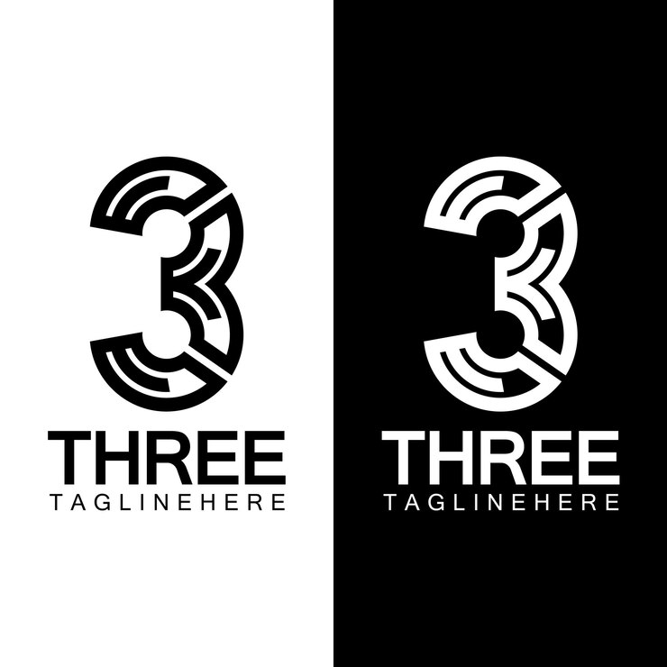 Vektör 3 rakamı logo vektör simgesi tasarım şablonu öğeleri