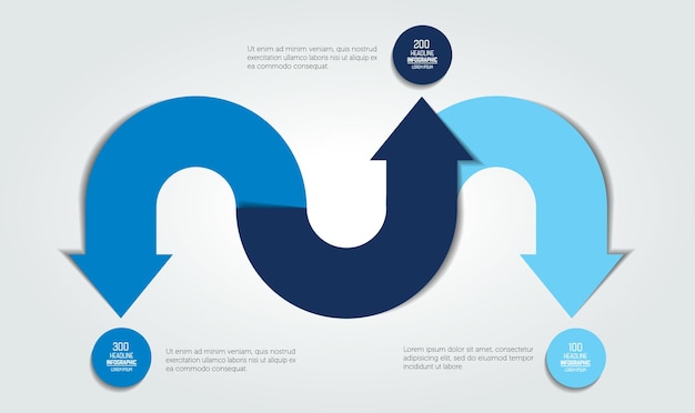 3 step arrow diagram scheme infographic