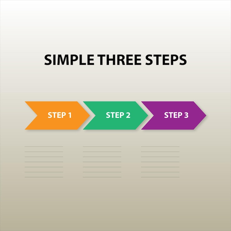 Vektör 3 steps simple infographic template