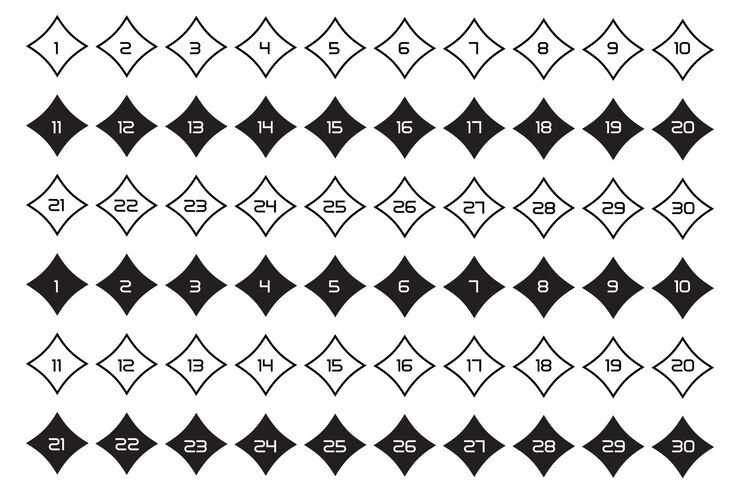 Vektör 30 number square icon set collection