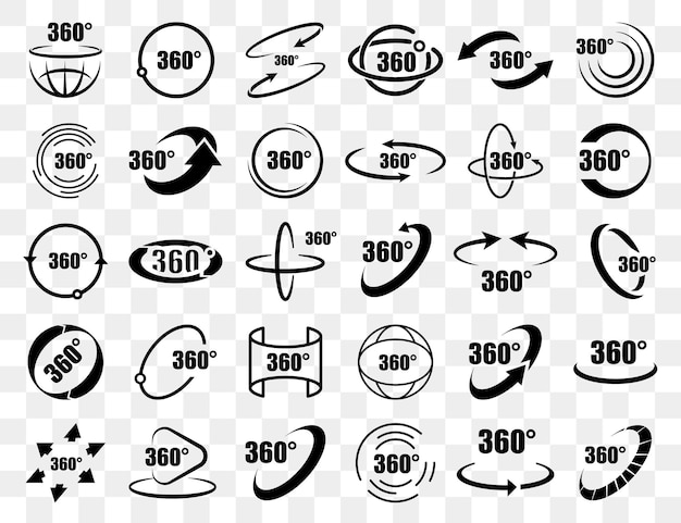 360 circular arrows symbol collection Set of 360 circular arrows symbol