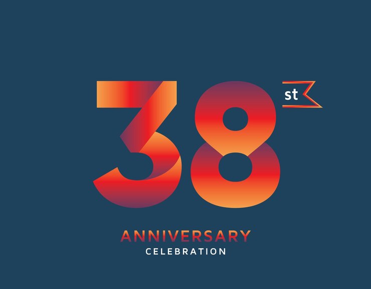 38st anniversary colorful