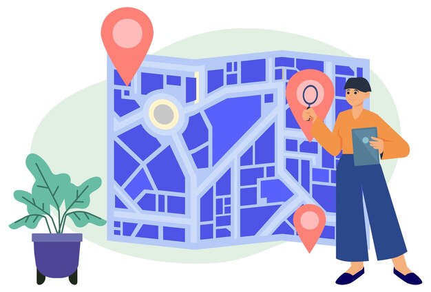 3937 Search Map Concept Illustration
