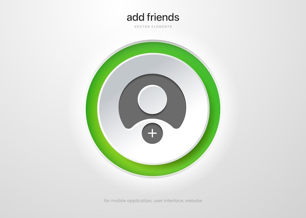 3d add friend, people, contact icon sign pictogram symbol for mobile app, website, ui ux gui.