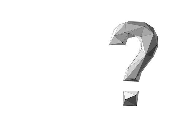 3D ask question mark. Make decision problem solution. Psychologist coach session medicine banner vector illustration