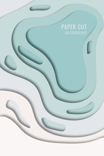 3d Background Paper Cut Style Premium Vector