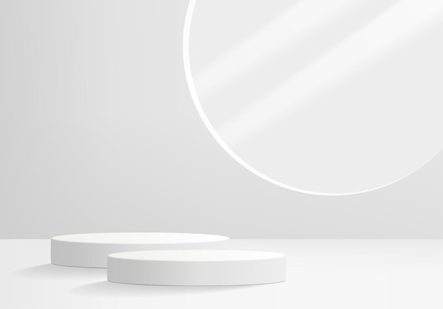 3d background products display podium scene with geometric platform stand to show cosmetic products