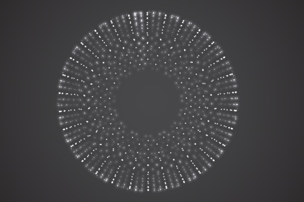 3d background. wave of points. geometric dance
