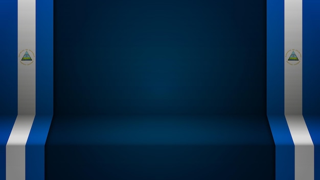 3d background with flag of Nicaragua An element of impact for the use you want to make of it