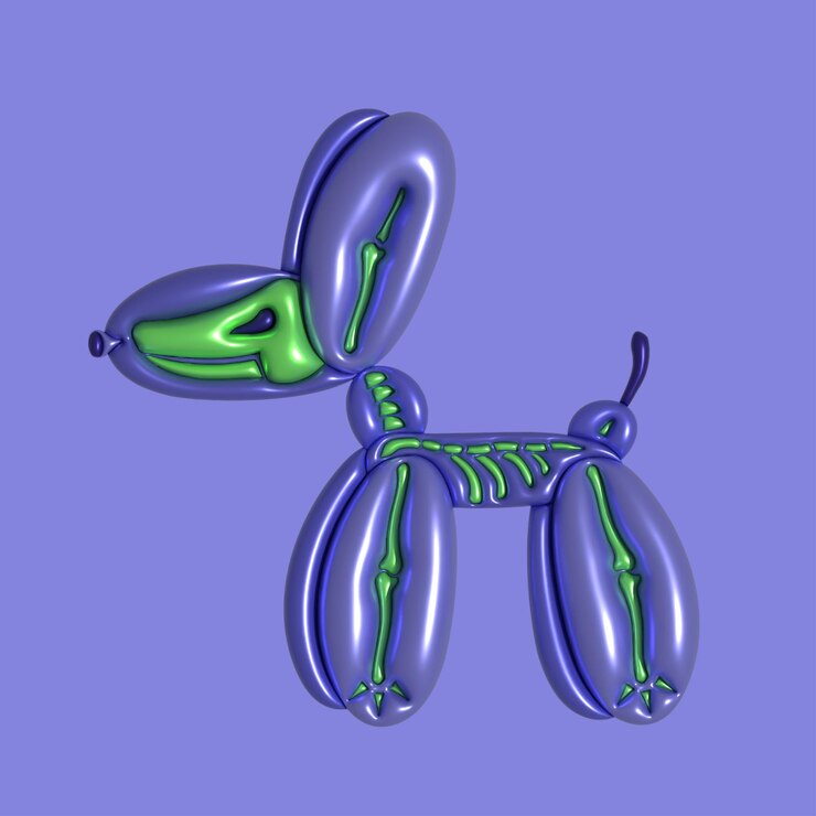 Vektör 3d balloon dog vector illustration halloween zombie 2