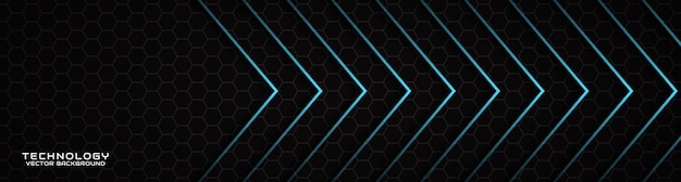 3d black techno abstract background overlap layer on dark space with blue arrow effect decoration