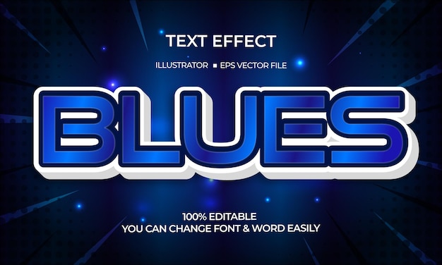 3d blue text effect