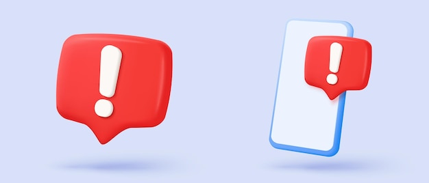 3d check wrong icon on mobile phone negative check list button choice for false correct tick problem fail on application emergency icon vector with shadow 3D rendering illustration