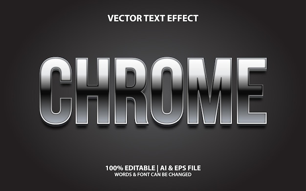 3D Chrome Editable Text Effect Style