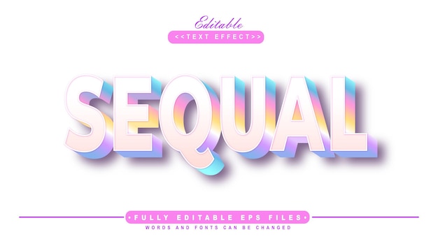 3d colorcolorful gradient sequal text effect