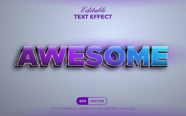 3d colorful text effect awesome style. editable text effect.