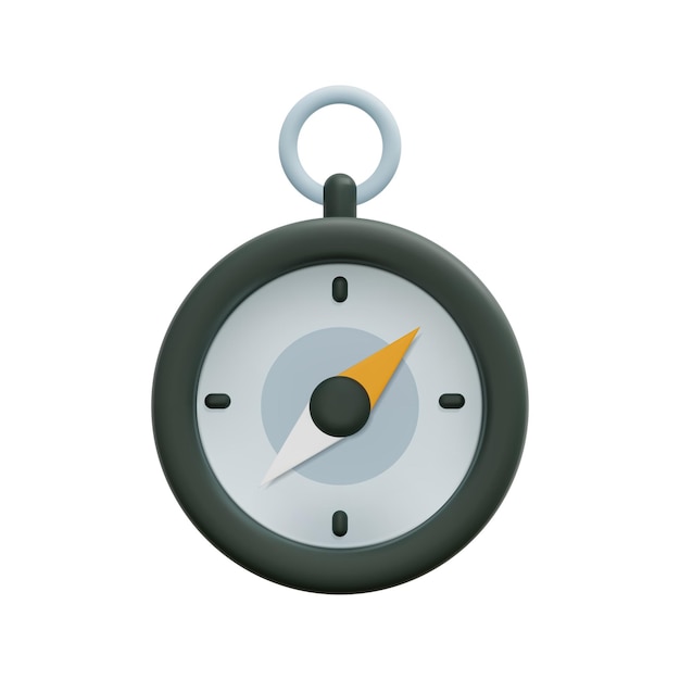 3d compass icon vector Isolated on white background Content about equipment compass and survey equipment for tourism 3d travel concept Cartoon minimal style 3d icon vector render illustration