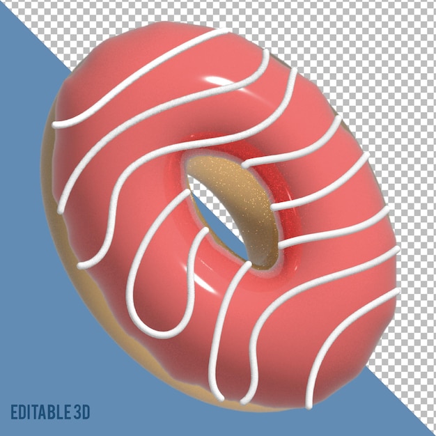 3D creamy donut