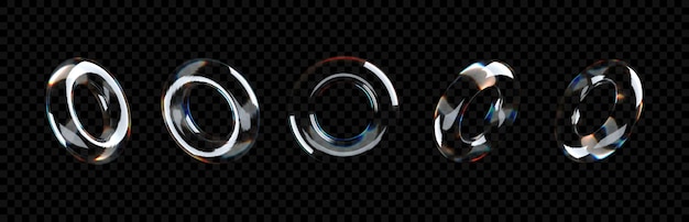3D crystal glass torus with refractive and holographic effects